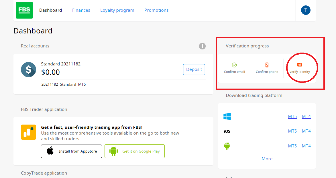 Comment vérifier le compte sur FBS