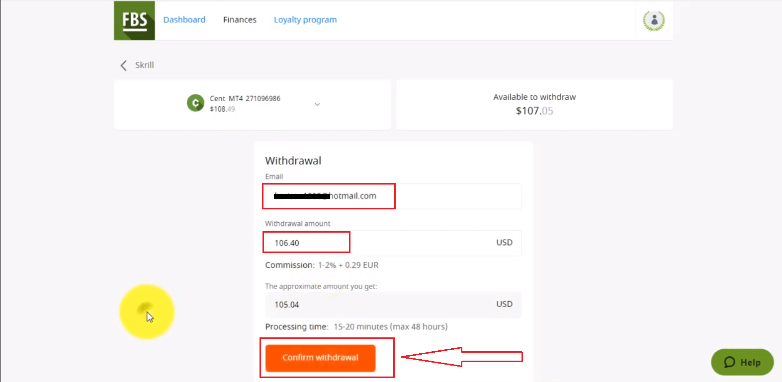FBS မှငွေထုတ်ယူနည်း